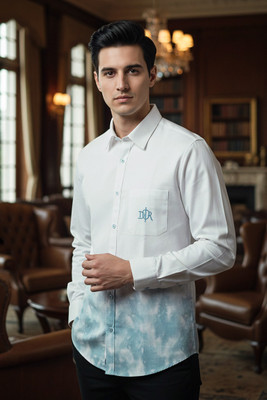RK RAJKUWER Men Dyed/Ombre Casual Blue Shirt
