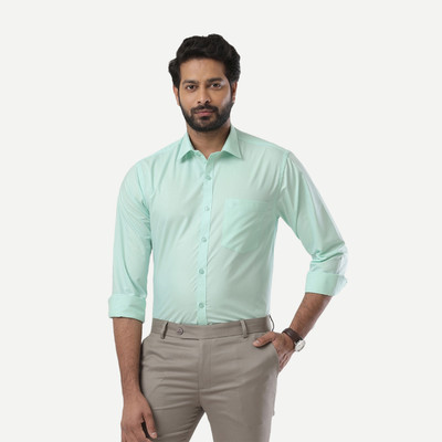 Ariser Men Self Design Formal Green Shirt