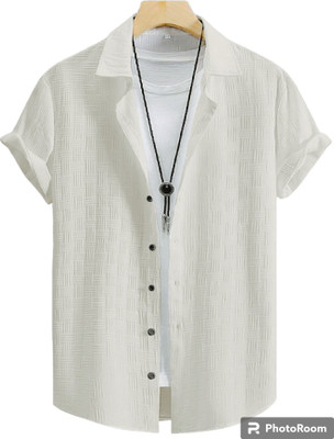 DHAMELIYA ENTERPRISE Men Solid Casual White Shirt