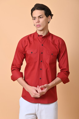Lee Cross Men Solid Casual Red Shirt