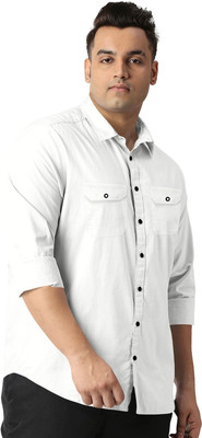 METRONAUT PLUS Men Solid Casual White Shirt