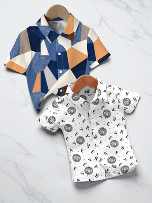RAVYA TRENDZ Boys Printed, Striped Casual Multicolor Shirt