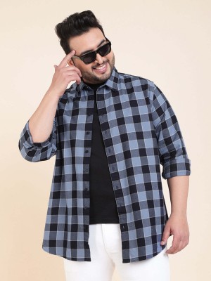 Sztori Men Checkered Casual Dark Blue Shirt