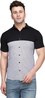 Blisstone Men Solid Casual Silver Shirt