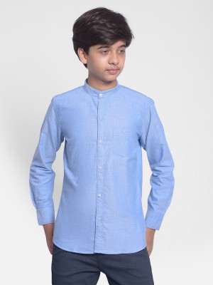 CRIMSOUNE CLUB Boys Solid Casual Light Blue Shirt