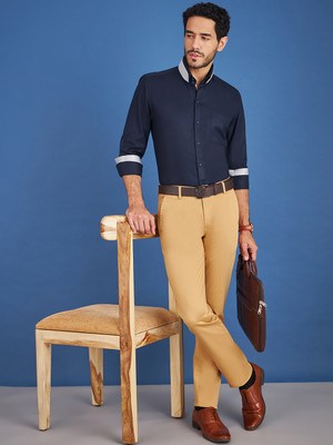 LOUIS STITCH Men Solid Casual Dark Blue, Grey Shirt