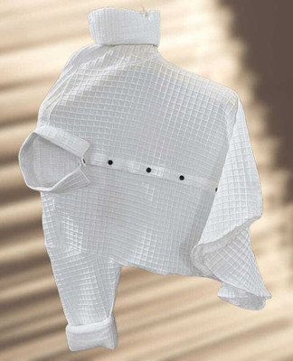 Manjubaa Enterprise Men Self Design Casual White Shirt
