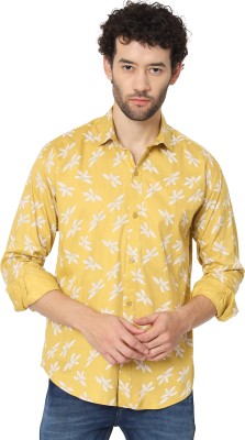 Stem Rope Men Printed Casual White, Yellow Shirt