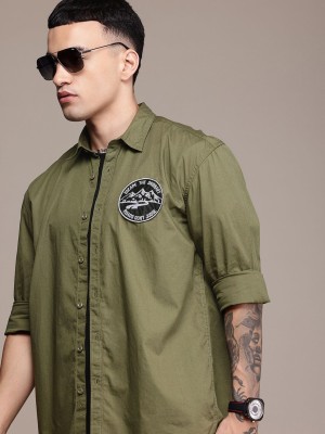 Roadster Men Solid Casual Green Shirt