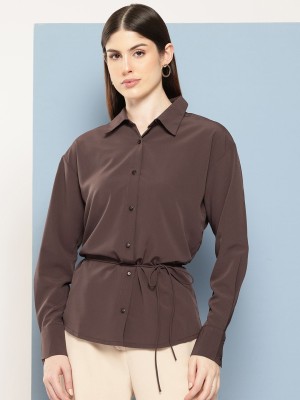 CHEMISTRY Women Solid Casual Brown Shirt