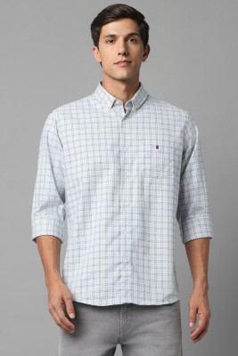 LOUIS PHILIPPE Men Checkered Casual Light Blue, White Shirt