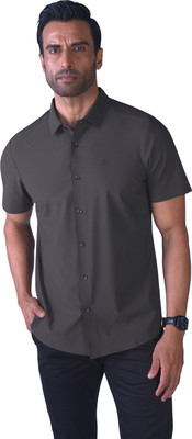 HEKTOR Men Self Design Casual Grey Shirt
