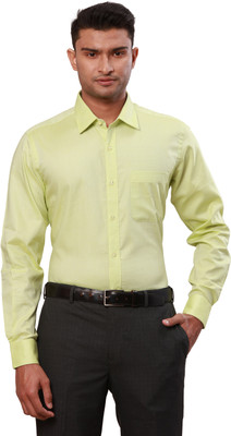 Raymond Men Self Design Formal Green Shirt