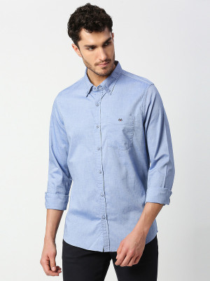 THOMAS SCOTT Men Solid Casual Blue Shirt