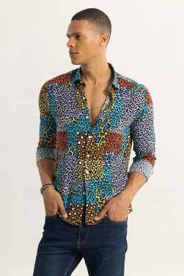 Snitch Men Printed Casual Multicolor Shirt