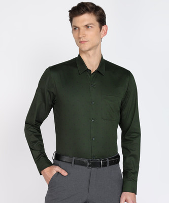 PETER ENGLAND Men Printed Formal Black, Dark Green Shirt