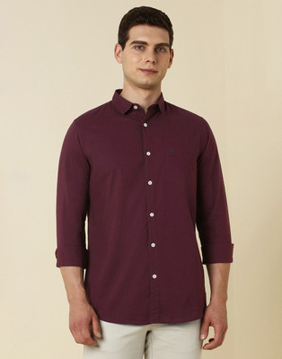 Allen Solly Men Solid Casual Maroon Shirt