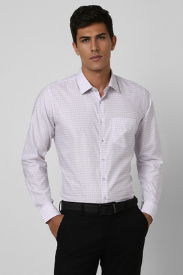 VAN HEUSEN Men Checkered Formal White Shirt