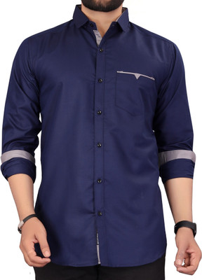 MAHADEV ENTERPRISE Men Solid Casual Blue Shirt