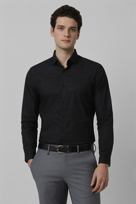 PETER ENGLAND Men Printed Formal Black Shirt