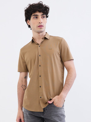 Spykar Men Solid Casual Brown Shirt