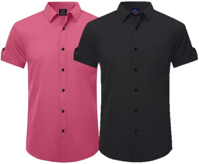 Expofiled Trends Men Solid Casual Multicolor Shirt(Pack of 2)