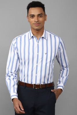 Allen Solly Men Striped Formal White, Blue Shirt