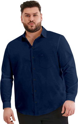 js studio Men Solid Casual Blue Shirt