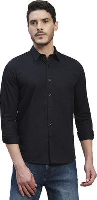 TrueVinto Men Solid Formal Black Shirt