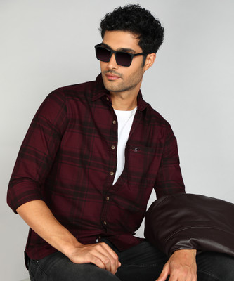 WROGN Men Checkered Casual Red Shirt