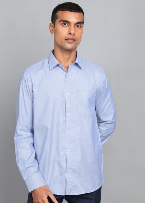 PARK AVENUE Men Self Design Formal Blue Shirt