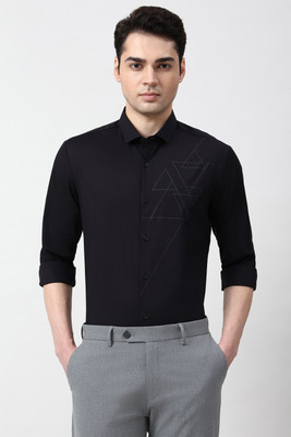PETER ENGLAND Men Printed Formal Black Shirt