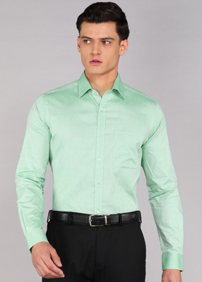 Raymond Men Printed Formal Green Shirt