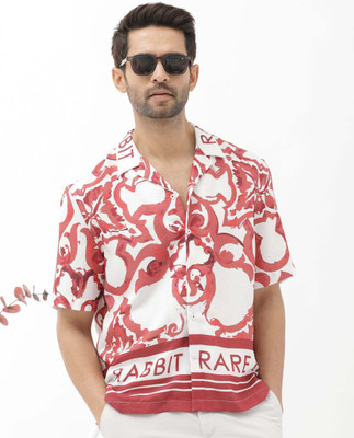 RARE RABBIT Men Solid Casual Red Shirt