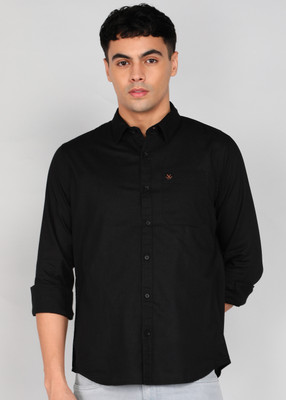 WROGN Men Solid Casual Black Shirt