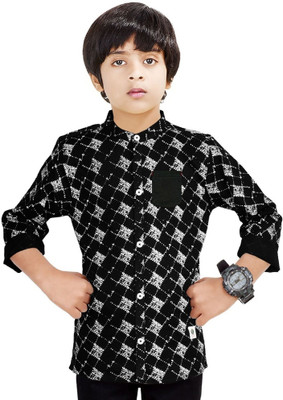 The Crane Boys Printed Casual Black Shirt