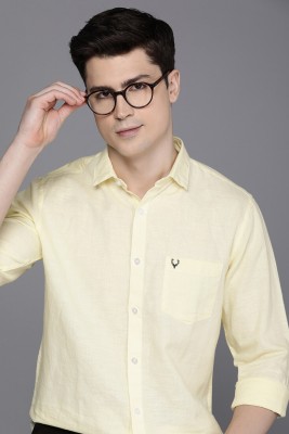 Allen Solly Men Solid Casual Yellow Shirt