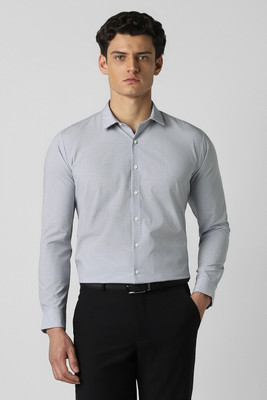 VAN HEUSEN Men Solid Formal Grey Shirt
