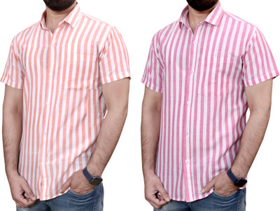 AuzaSho Collection Men Self Design Casual Multicolor Shirt(Pack of 2)