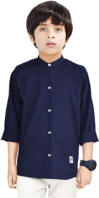 MOHINI CREATION Boys Solid Casual Dark Blue Shirt