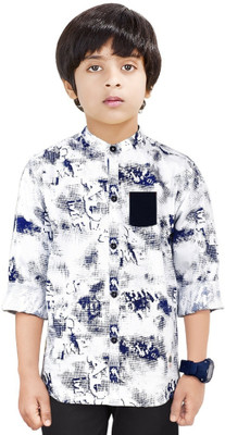 MADE IN THE SHADE Boys Printed Casual White Shirt