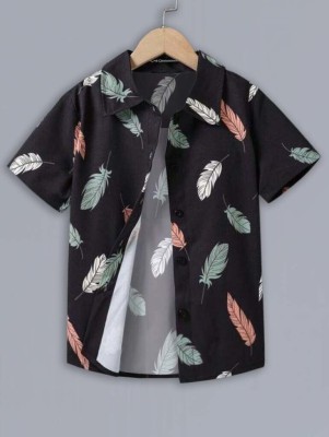 hanumant Boys Printed Casual Black Shirt