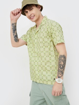 Fame Forever by Lifestyle Men Printed Casual Light Green Shirt