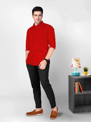 Lee Cross Men Solid Formal Red Shirt