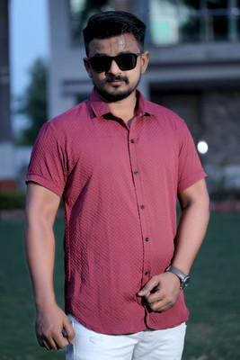 Marmic Fab Men Solid Casual Purple Shirt