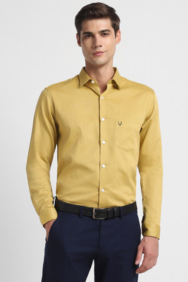 Allen Solly Men Checkered Formal Yellow Shirt