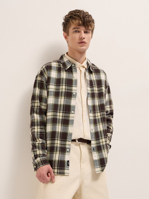 THE BEAR HOUSE Men Checkered Casual Brown, Grey Shirt