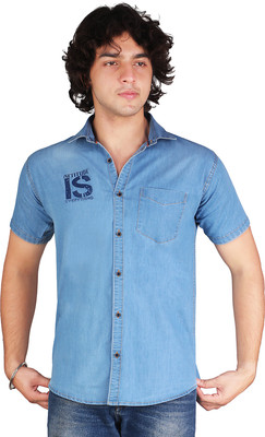 pent-one Men Printed Casual Blue Shirt
