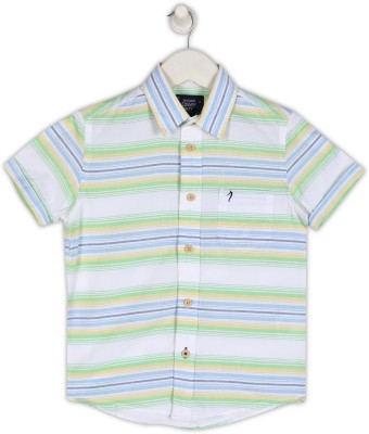 INDIAN TERRAIN Boys Striped Casual Green Shirt