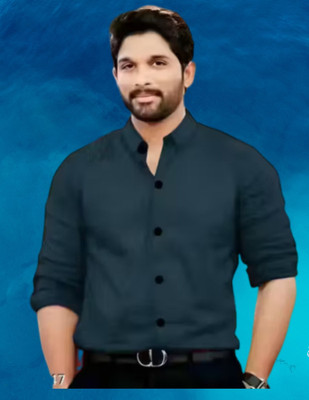 VASTRAM Men Solid Formal Blue Shirt